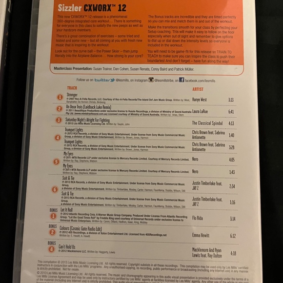 Lot of 3 Les Mills CORE  CXWORX Release 10,12,16  DVDs w/instructor notes & CDS - Picture 5 of 8